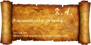 Kapamadzsia Aranka névjegykártya